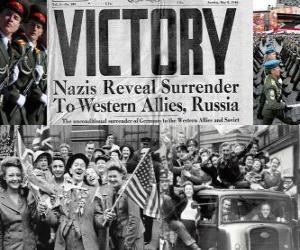 пазл Празднование победы союзников над фашизмом и окончания Второй мировой войны. День Победы, 9 мая 1945